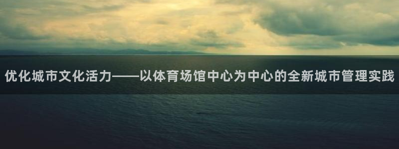 必一运动体育官网：优化城市文化活力——以体育场馆中心为中心的